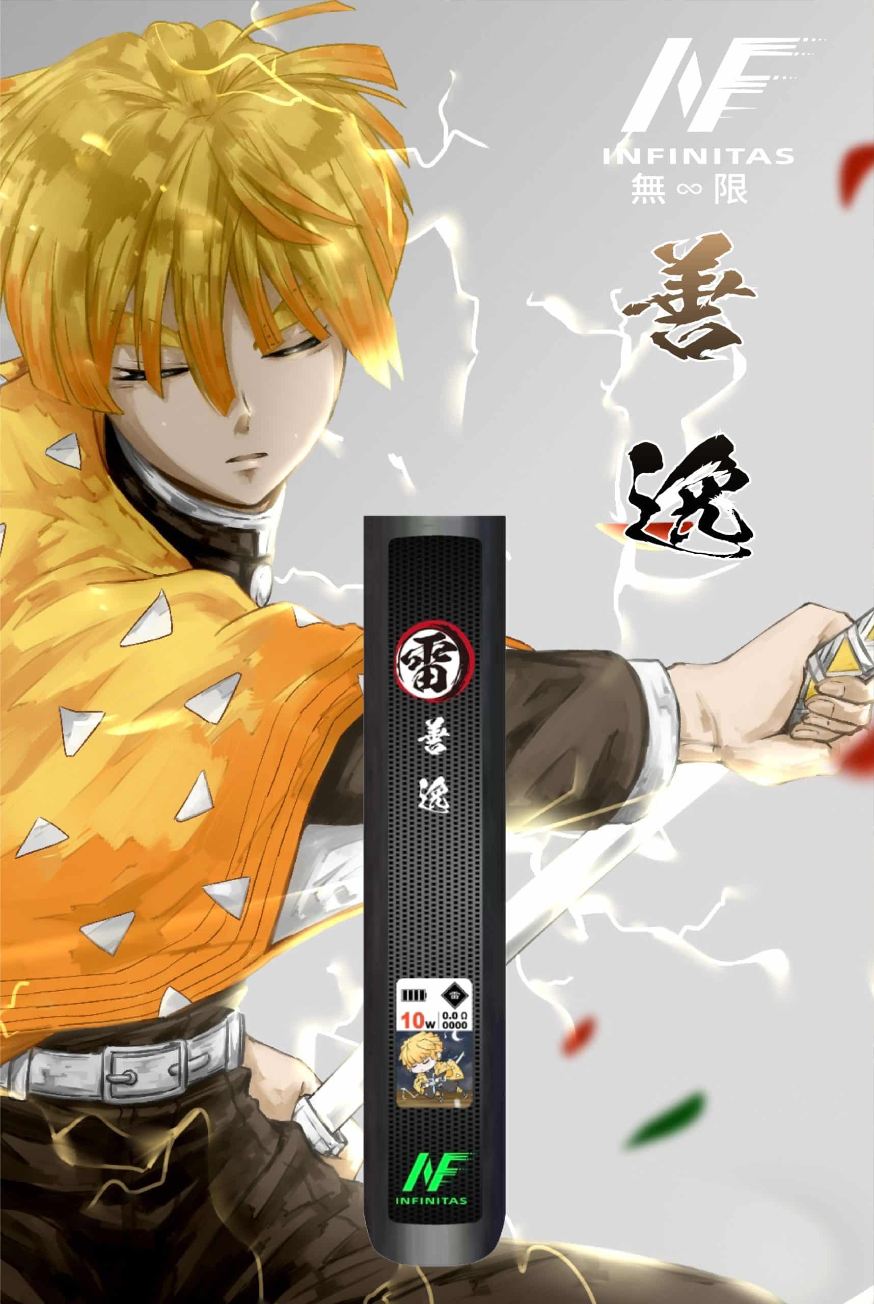 INF 無限六代電子煙主機｜鬼滅之刃聯名限定 碳纖維機身 雙檔功率調節 - 電子煙潮流商城